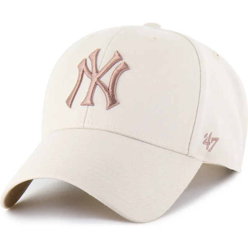 beige-gebogene-snapback-kappe-mit-braunem-logo-mvp-ballpark-von-new-york-yankees-mlb-von-47-brand