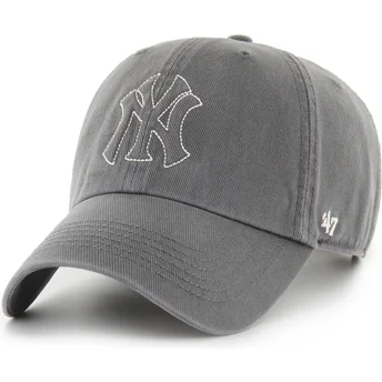 Gorra curva gris ajustable Clean Up Trailer de New York Yankees MLB de 47 Brand