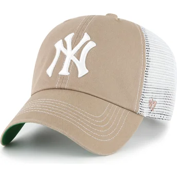 Šiltovka zaoblená hnedá snapback Clean Up Trawler New York Yankees MLB 47 Brand