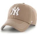 cap-zaoblena-brown-adjustable-strap-clean-up-contrast-stitch-new-york-yankees-mlb-47-brand