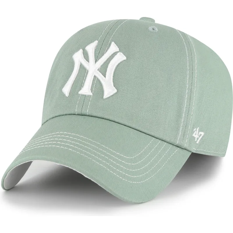 cap-zaoblena-green-adjustable-strap-clean-up-contrast-stitch-new-york-yankees-mlb-47-brand cap-zaoblena-green-adjustable-strap-clean-up-contrast-stitch-new-york-yankees-mlb-47-brand