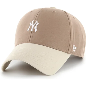 Braune verstellbare gebogene Kappe MVP Base Runner Two Tone Legend der New York Yankees MLB von 47 Brand