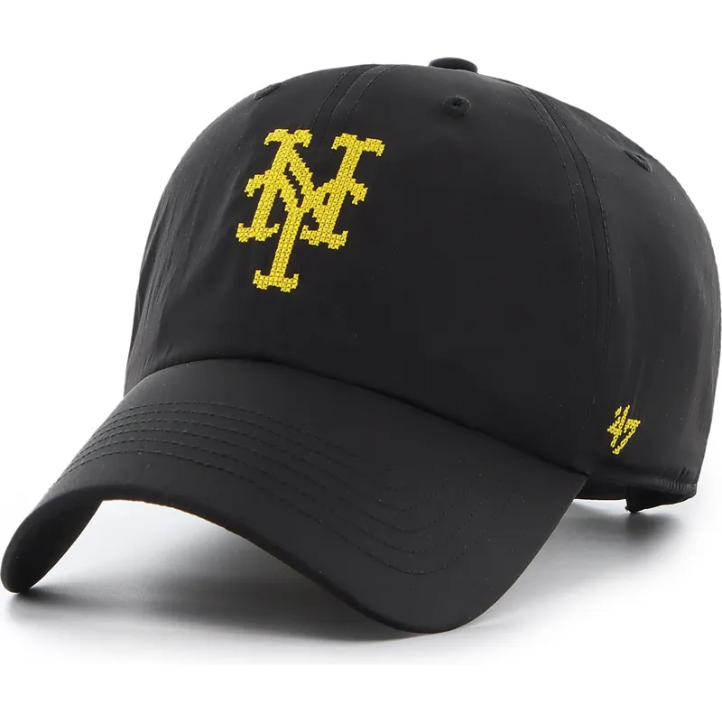 schwarze-verstellbare-curved-cap-clean-up-eight-bit-hero-der-new-york-mets-mlb-von-47-brand