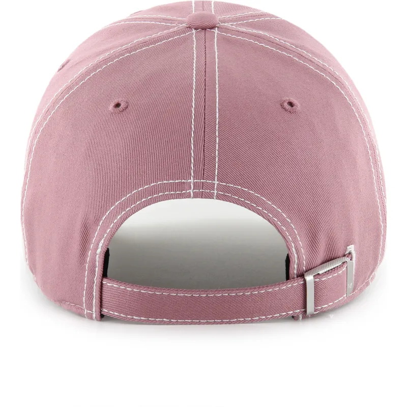 rosa-verstellbare-curved-cap-clean-up-contrast-stitch-der-los-angeles-dodgers-mlb-von-47-brand