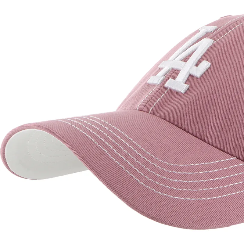 cap-zaoblena-pink-adjustable-strap-clean-up-contrast-stitch-los-angeles-dodgers-mlb-47-brand