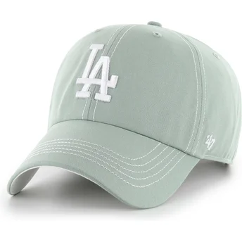 Gorra curva verde ajustable Clean Up Contrast Stitch de Los Angeles Dodgers MLB de 47 Brand
