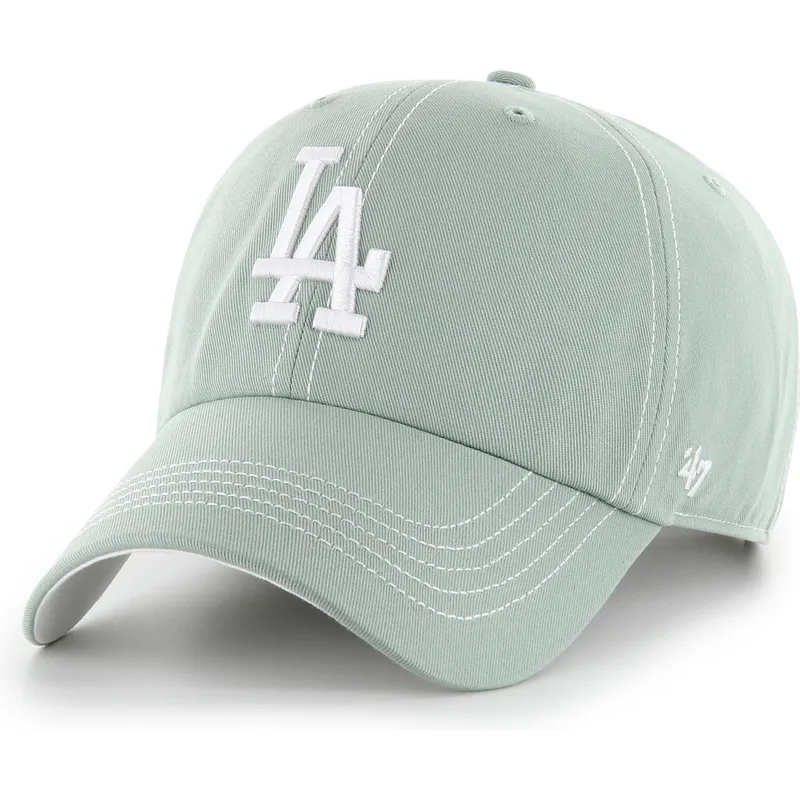 siltovka-zaoblena-zelena-nastavitelny-clean-up-contrast-stitch-los-angeles-dodgers-mlb-47-brand