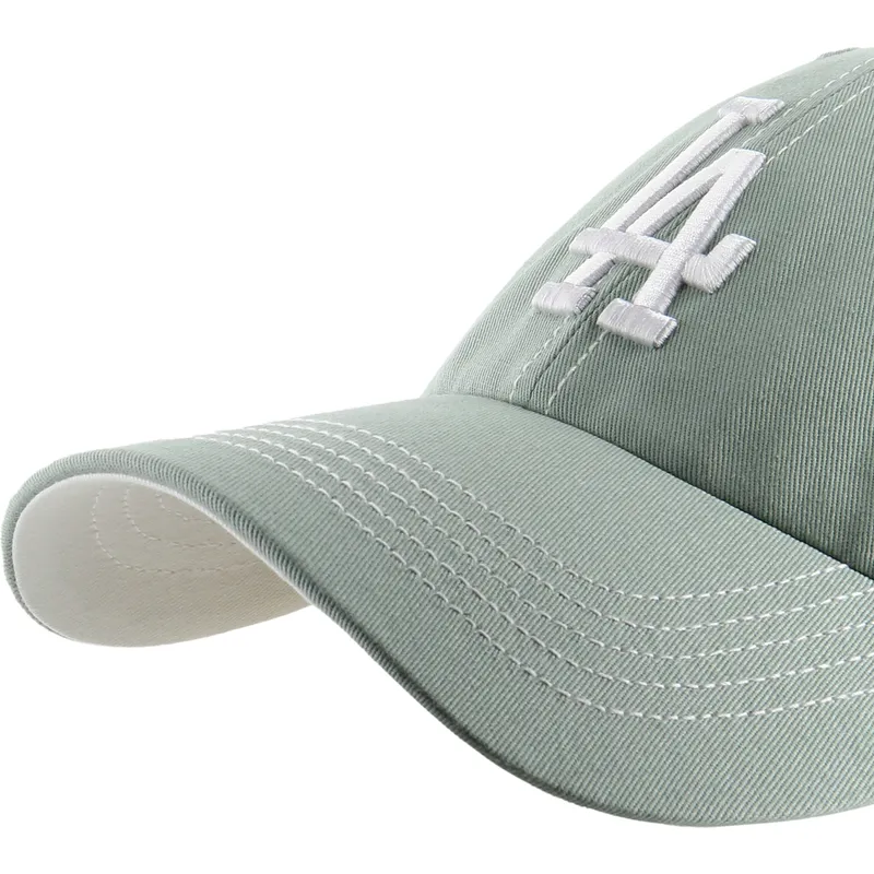siltovka-zaoblena-zelena-nastavitelny-clean-up-contrast-stitch-los-angeles-dodgers-mlb-47-brand