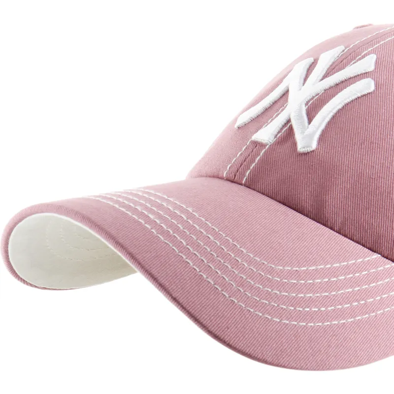 siltovky-zaoblena-ruzova-nastavitelny-pasik-clean-up-contrast-stitch-new-york-yankees-mlb-47-brand