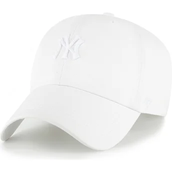Gorra curva blanca ajustable con logo blanco Clean Up Contemporary Two Tone de New York Yankees MLB de 47 Brand