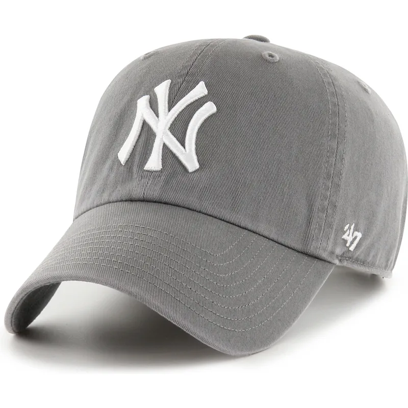 siltovka-zaoblena-siva-nastavitelny-clean-up-no-loop-label-new-york-yankees-mlb-47-brand