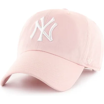 Gorra curva rosa ajustable Clean Up de New York Yankees MLB de 47 Brand