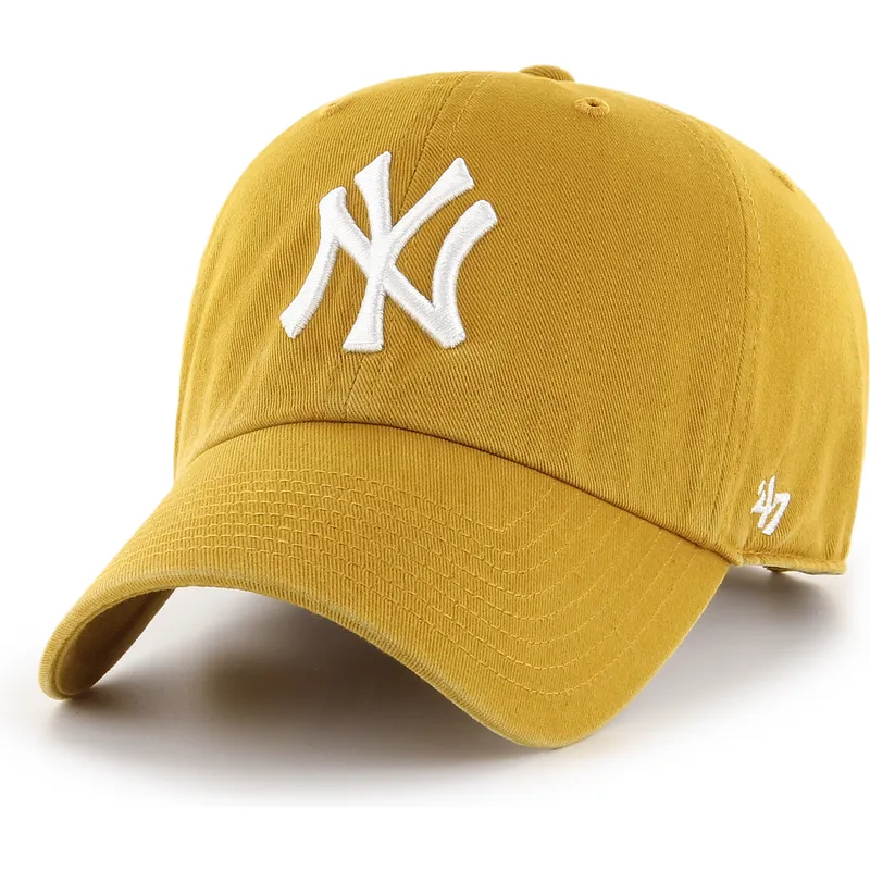 siltovka-zaoblena-zlta-nastavitelny-clean-up-flat-gold-new-york-yankees-mlb-47-brand
