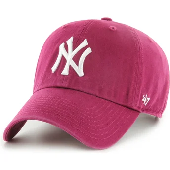 Šiltovka zaoblená červená nastaviteľný Clean Up Galaxy New York Yankees MLB 47 Brand