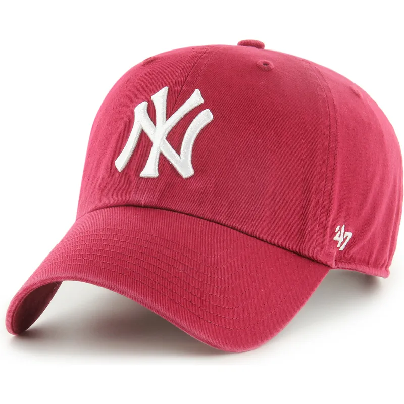 cap-zaoblena-red-adjustable-strap-clean-up-new-york-yankees-mlb-47-brand cap-zaoblena-red-adjustable-strap-clean-up-new-york-yankees-mlb-47-brand