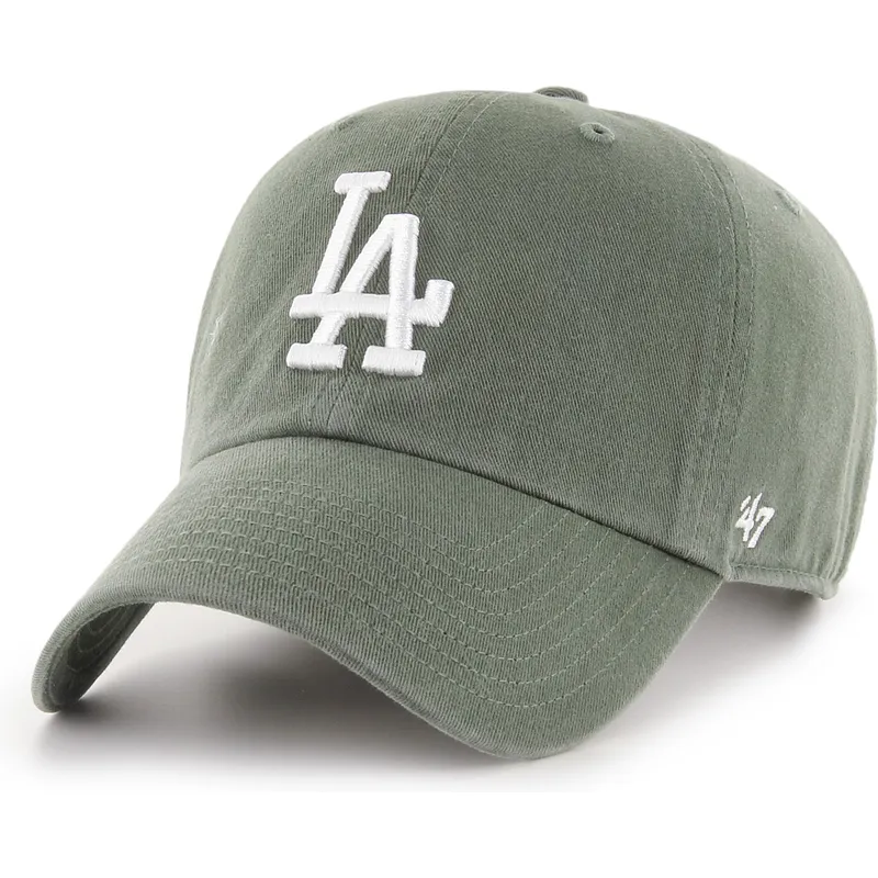 47-brand-curved-brim-clean-up-los-angeles-dodgers-mlb-green-adjustable-cap