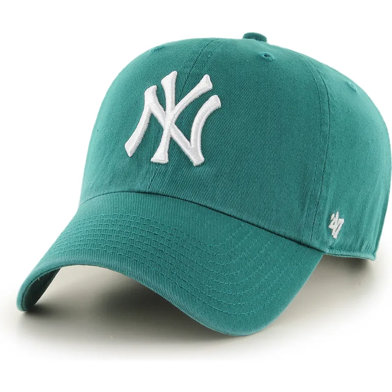 cap-zaoblena-green-adjustable-strap-clean-up-tailgate-teal-new-york-yankees-mlb-47-brand