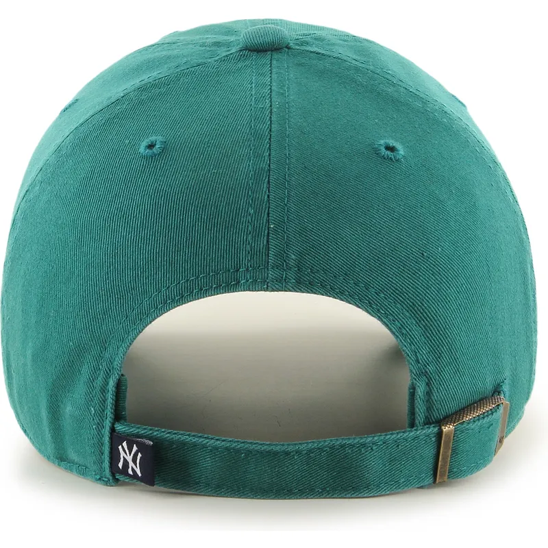 grune-verstellbare-curved-cap-clean-up-tailgate-teal-der-new-york-yankees-mlb-von-47-brand