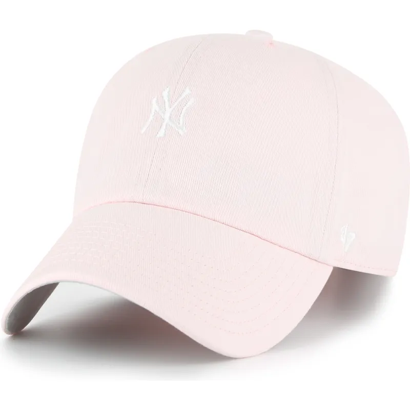 cap-zaoblena-pink-adjustable-strap-claro-clean-up-base-runner-new-york-yankees-mlb-47-brand