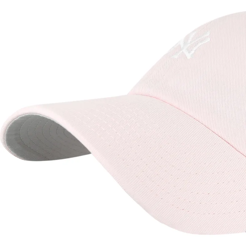 cap-zaoblena-pink-adjustable-strap-claro-clean-up-base-runner-new-york-yankees-mlb-47-brand