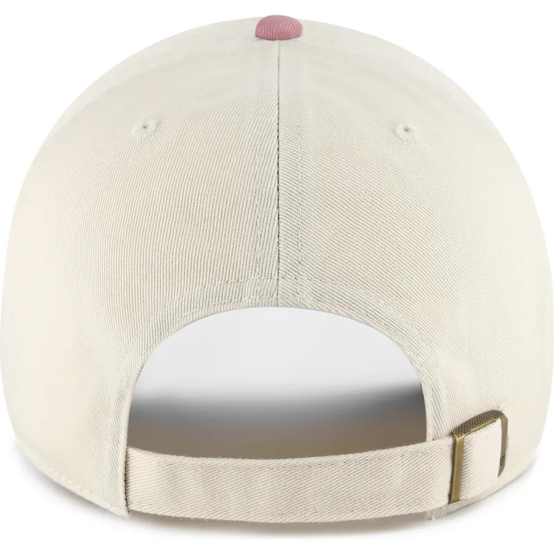 beige-und-rosa-verstellbare-gebogene-kappe-clean-up-base-runner-two-tone-der-new-york-yankees-mlb-von-47-brand