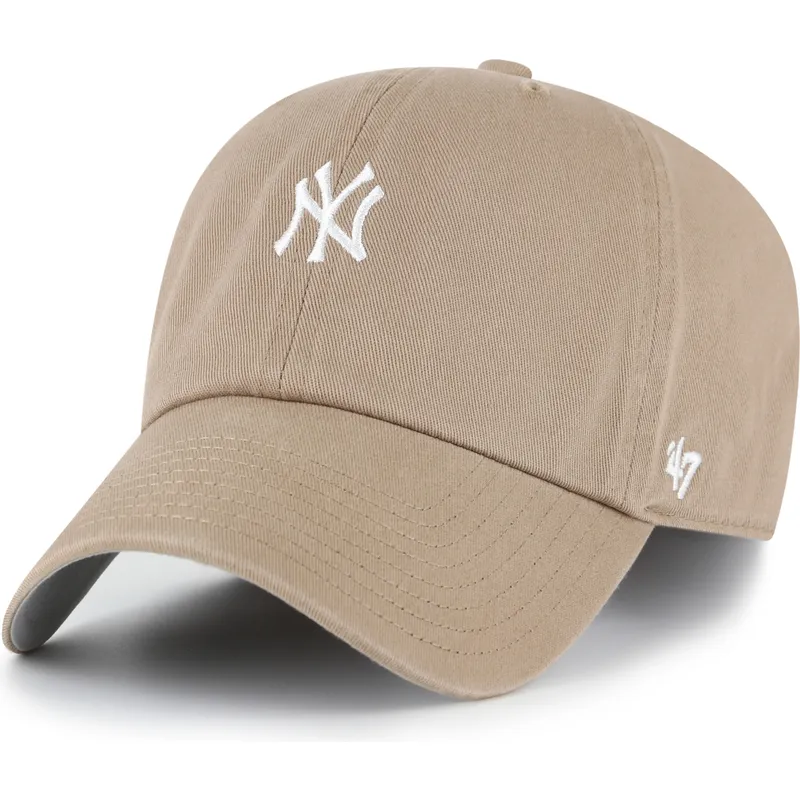 braune-verstellbare-curved-cap-clean-up-base-runner-der-new-york-yankees-mlb-von-47-brand
