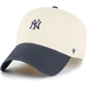 cap-zaoblena-beige-adjustable-strap-clean-up-base-runner-two-tone-new-york-yankees-mlb-47-brand
