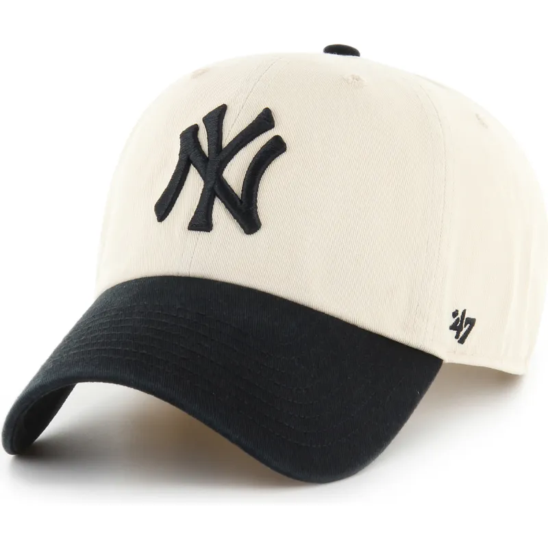 siltovka-zaoblena-bezova-nastavitelny-clean-up-two-tone-no-loop-label-new-york-yankees-mlb-47-brand