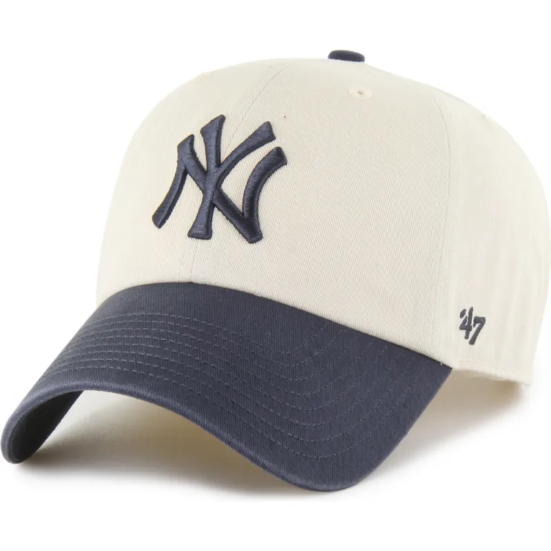siltovka-zaoblena-bezova-nastavitelny-clean-up-two-tone-no-loop-label-new-york-yankees-mlb-47-brand