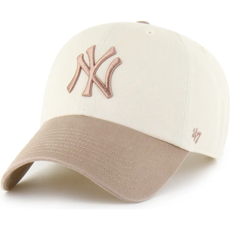 siltovka-zaoblena-bezova-nastavitelny-clean-up-two-tone-no-loop-label-new-york-yankees-mlb-47-brand