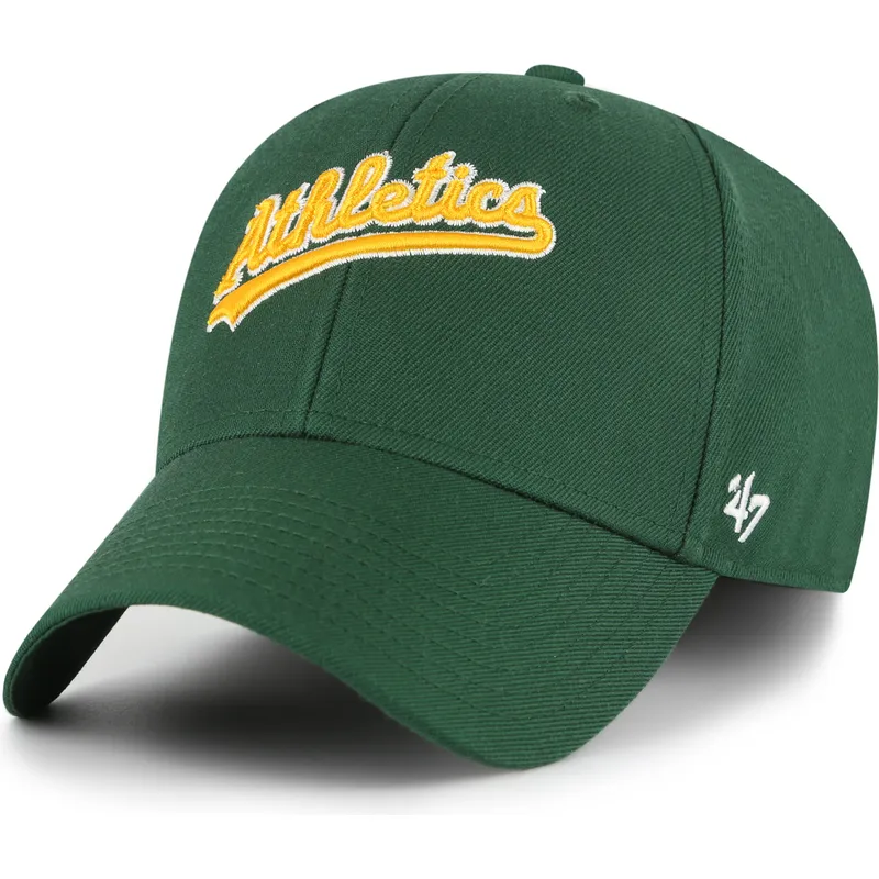 grune-verstellbare-gebogene-kappe-mvp-ballpark-script-shot-von-oakland-athletics-mlb-von-47-brand