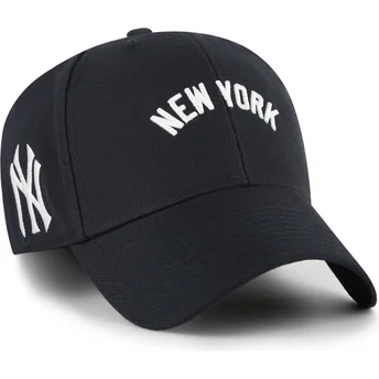 Gebogene marineblaue verstellbare Kappe MVP Ballpark Script Shot der New York Yankees MLB von 47 Brand