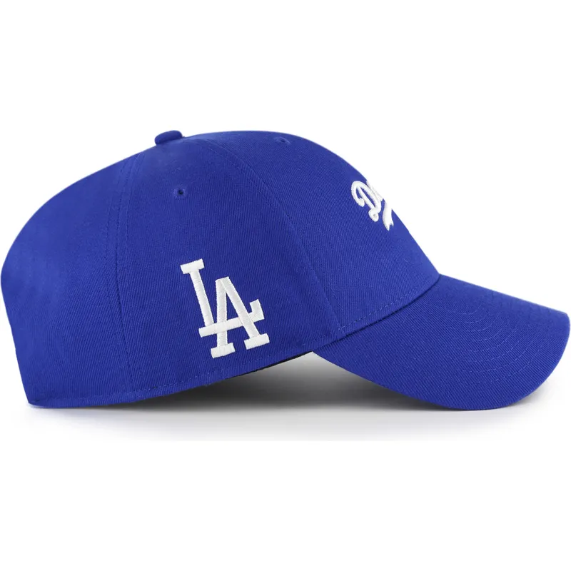 cap-zaoblena-blue-adjustable-strap-mvp-ballpark-script-shot-los-angeles-dodgers-mlb-47-brand