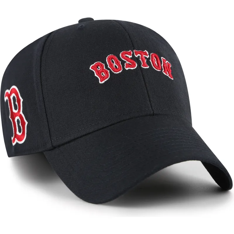 cap-zaoblena-navy-blue-adjustable-strap-mvp-ballpark-script-shot-boston-red-sox-mlb-47-brand