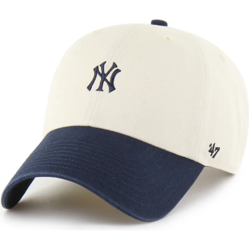 cap-zaoblena-beige-adjustable-strap-clean-up-base-runner-sure-shot-two-tone-new-york-yankees-mlb-47-brand cap-zaoblena-beige-adjustable-strap-clean-up-base-runner-sure-shot-two-tone-new-york-yankees-mlb-47-brand