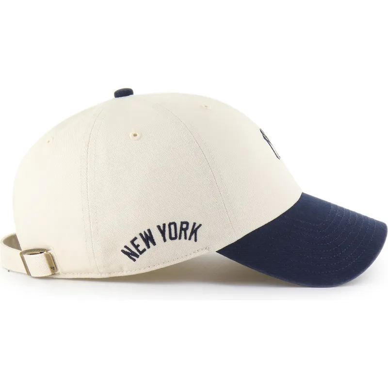 cap-zaoblena-beige-adjustable-strap-clean-up-base-runner-sure-shot-two-tone-new-york-yankees-mlb-47-brand cap-zaoblena-beige-adjustable-strap-clean-up-base-runner-sure-shot-two-tone-new-york-yankees-mlb-47-brand