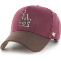 cap-zaoblena-red-snapback-granate-mvp-dt-sure-shot-two-tone-cotton-los-angeles-dodgers-mlb-47-brand