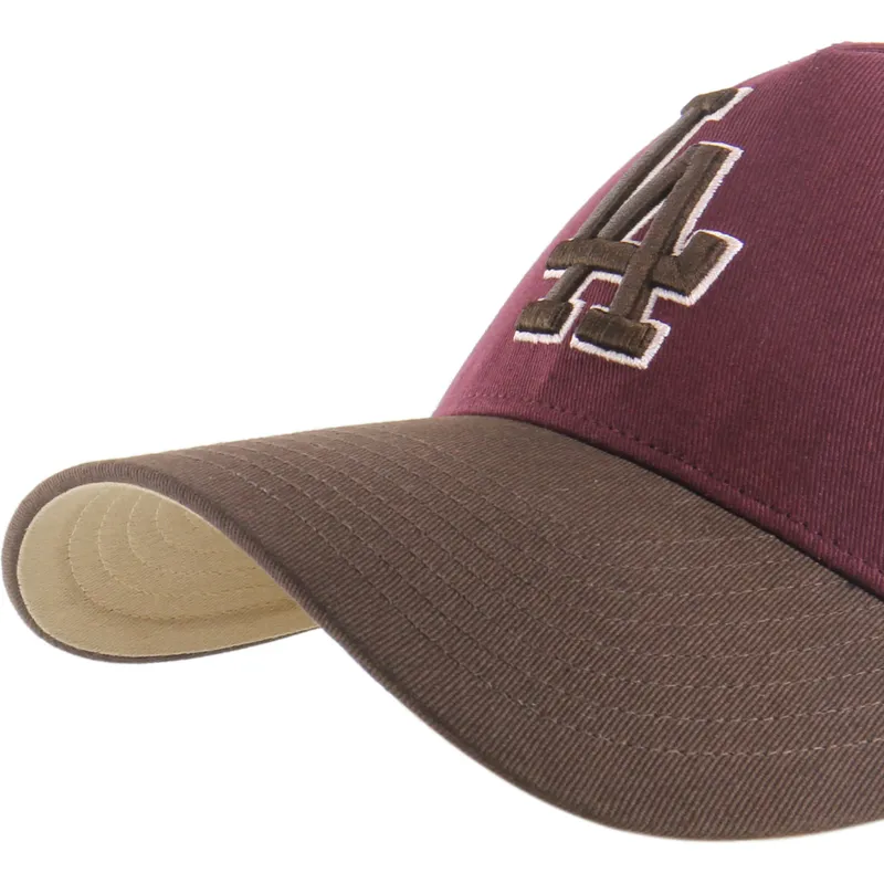 cap-zaoblena-red-snapback-granate-mvp-dt-sure-shot-two-tone-cotton-los-angeles-dodgers-mlb-47-brand
