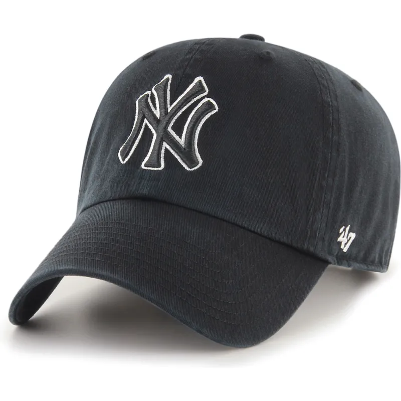 siltovky-zaoblena-cierna-nastavitelny-pasik-clean-up-no-loop-label-new-york-yankees-mlb-47-brand