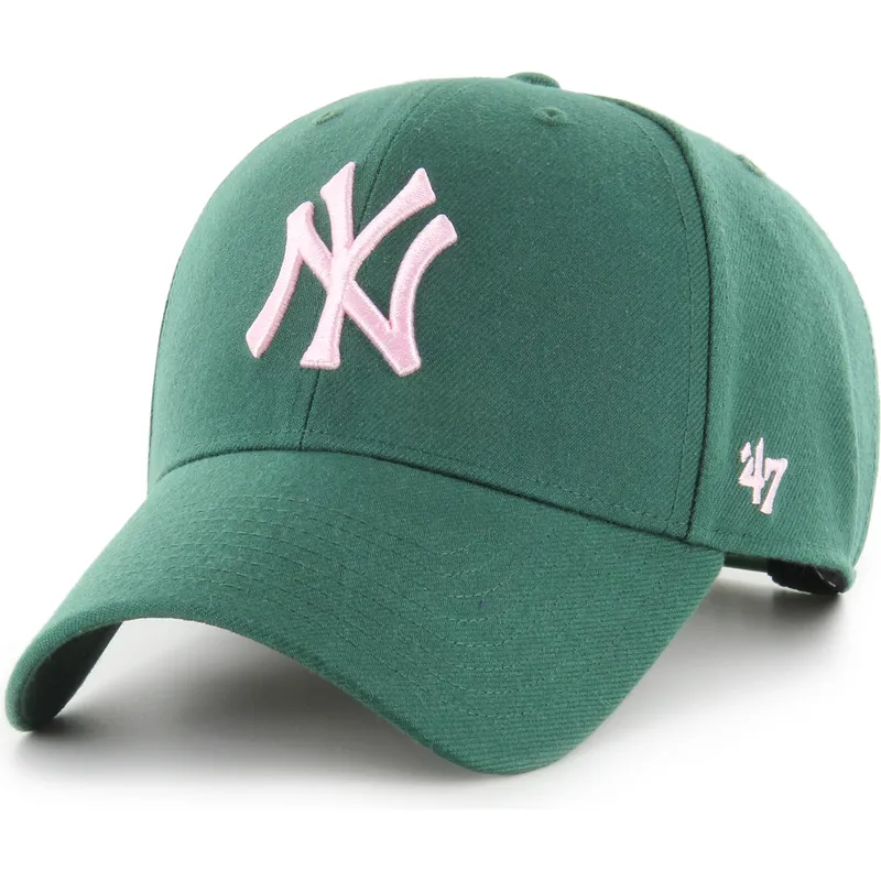 grune-gebogene-snapback-kappe-mit-rosa-mvp-logo-der-new-york-yankees-mlb-von-47-brand