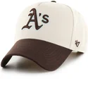 siltovka-zaoblena-bezova-snapback-mvp-dt-sure-shot-two-tone-cotton-oakland-athletics-mlb-47-brand
