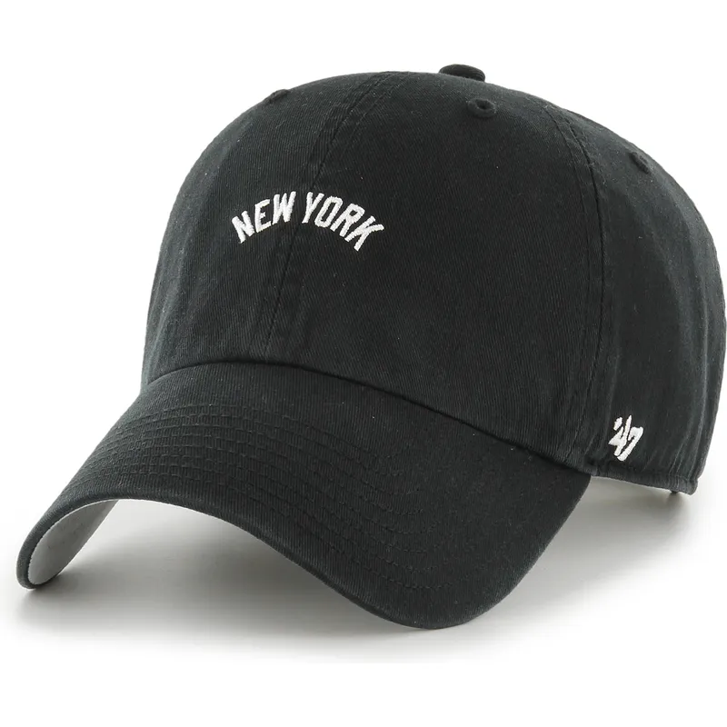 siltovky-zaoblena-cierna-nastavitelny-pasik-clean-up-base-runner-script-new-york-yankees-mlb-47-brand