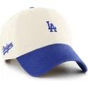 gorra-curva-beige-y-azul-ajustable-clean-up-base-runner-sure-shot-two-tone-de-los-angeles-dodgers-mlb-de-47-brand