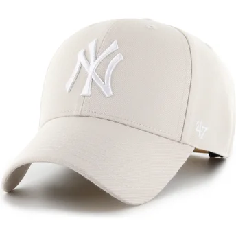 Beige gebogene Snapback-Kappe MVP Bone der New York Yankees MLB von 47 Brand