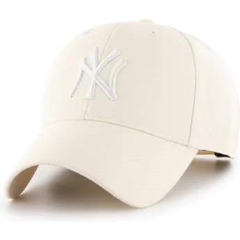 Šiltovka zaoblená béžová snapback MVP Natural New York Yankees MLB 47 Brand