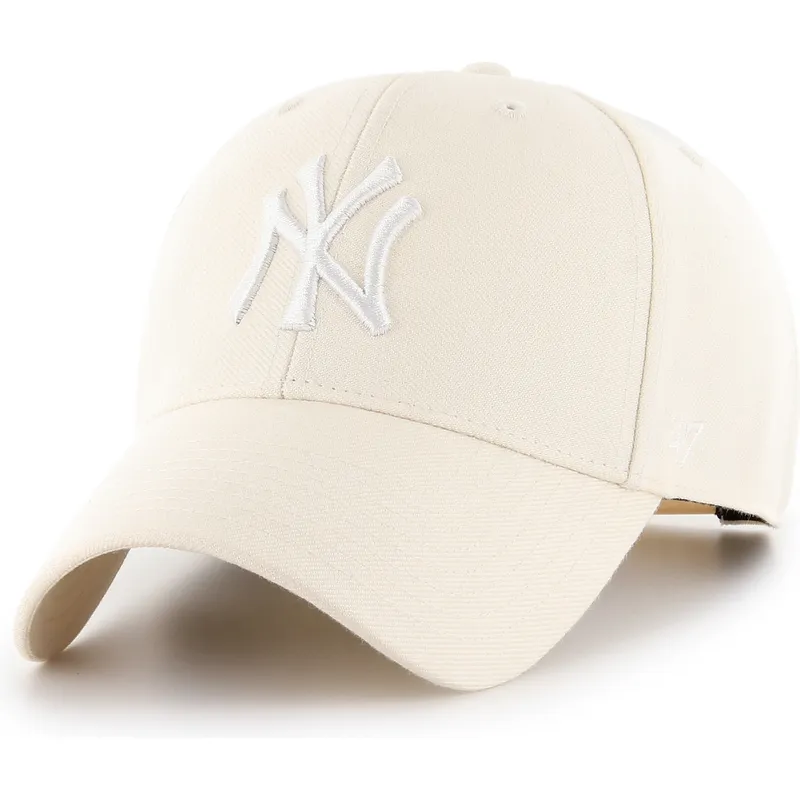 siltovka-zaoblena-bezova-snapback-mvp-natural-new-york-yankees-mlb-47-brand