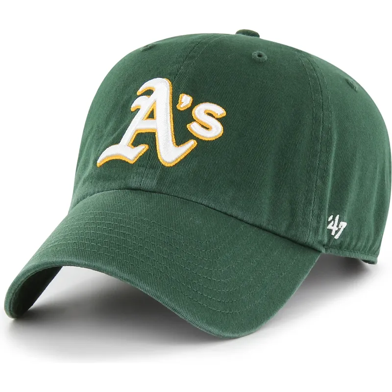 siltovka-zaoblena-zelena-nastavitelny-clean-up-oakland-athletics-mlb-47-brand