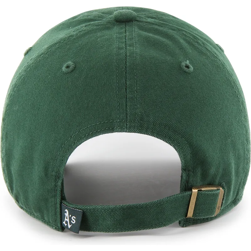 grune-verstellbare-curved-cap-clean-up-von-oakland-athletics-mlb-von-47-brand