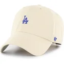 beige-verstellbare-curved-cap-mit-blauem-logo-clean-up-base-runner-der-los-angeles-dodgers-mlb-von-47-brand