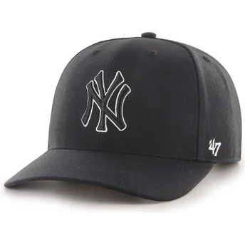Schwarze gebogene Snapback-Kappe mit schwarzem Outline-Logo MVP DP Cold Zone der New York Yankees MLB von 47 Brand